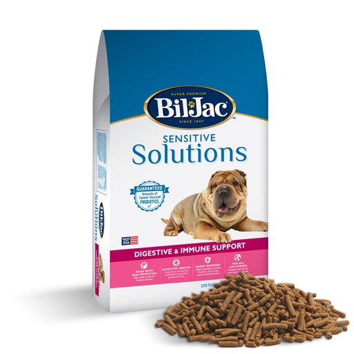 BIL-JAC SENSITIVE SOLUTIONS DIGESTIVE &amp; IMMUNE SUPPORT DRY DOG FOOD 13.6KG