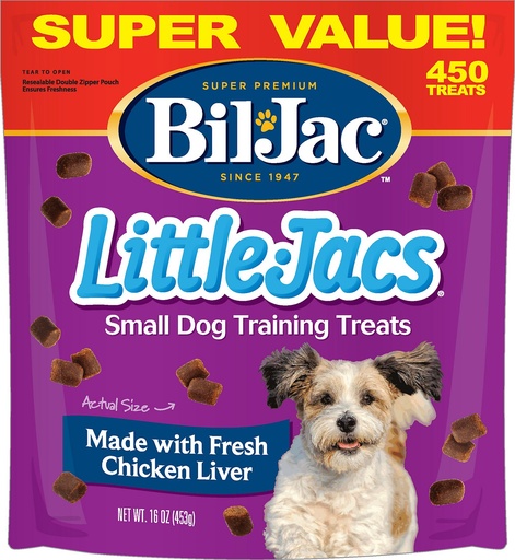 BIL-JAC Little-Jacs Small Dog Chicken Liver Training Dog Treats 453g