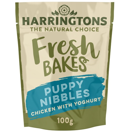 HARRINGTONS CHICKEN WITH YOGHURT PUPPY NIBBLES GRAIN FREE PACK OF 9 DOG TREATS 100G