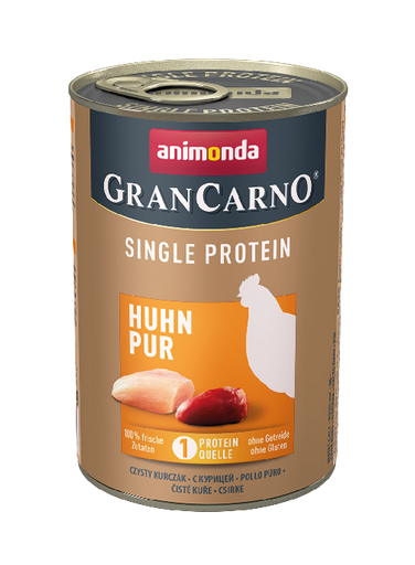 ANIMONDA GRANCAROSINGLE PROTIEN PURE CHICKEN CASE OF 6 WET CANNED DOG FOOD 400G