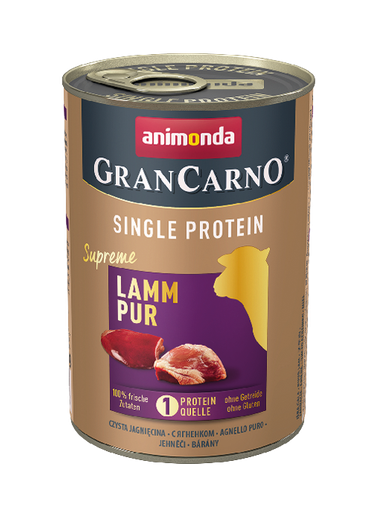 ANIMONDA GRANCARO SUPREME SINGLE PROTIEN PURE LAMB CASE OF 24 WET CANNED DOG FOOD 400G