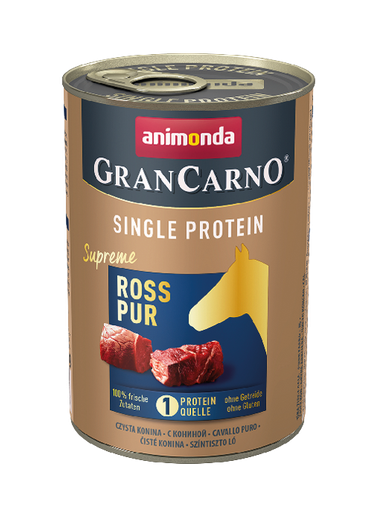 ANIMONDA GRANCARO SUPREME SINGLE PROTIEN PURE HORSE CASE OF 24 WET CANNED DOG FOOD 400G