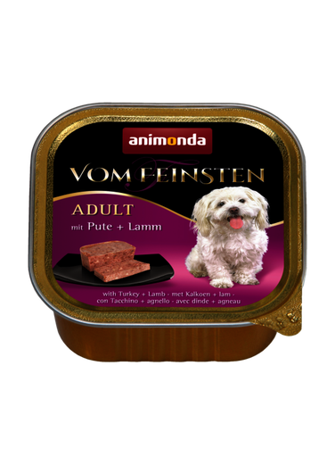 ANIMONDA VOM FEINSTIEN WITH TURKEY + LAMB ADULT CASE OF 6 WET DOG FOOD 150G