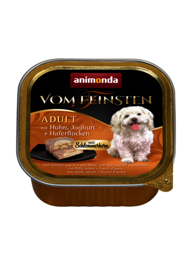 ANIMONDA VOM FEINSTIEN GOURMET CENTRE WITH CHICKEN, YOGURT + OAT FLAKES ADULT CASE OF 6 WET DOG FOOD 150G