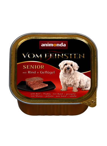 ANIMONDA VOM FEINSTEN BEEF + POULTRY SENIOR CASE OF 6 WET DOG FOOD 150G