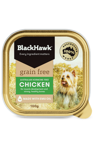 BLACKHAWK Grain Free Australian Chicken Case of 9 Wet Dog Food Tray 100g