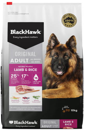 BLACKHAWK Original Lamb &amp; Rice Dry Dog Food 10kg