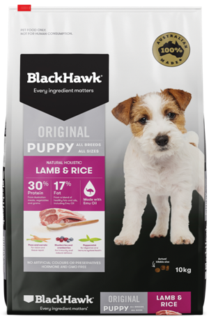 BLACKHAWK Original All Breeds Lamb &amp; Rice Puppy Dry Dog Food 10kg