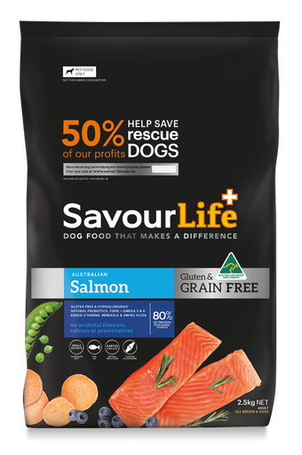 SAVOURLIFE Grain Free, Salmon Recipe Adult Dry Dog Food 2.5kg