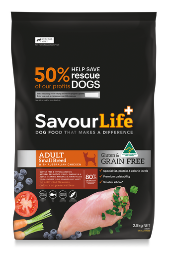 SAVOURLIFE Grain Free Small Breed Chicken Recipe Adult Dry Dog Food 2.5kg