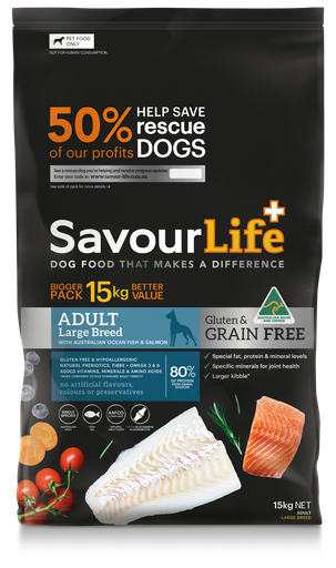 SAVOURLIFE Grain Free Ocean Fish &amp; Ancient Grain Large Breed Adult Dry Dog Food 15kg