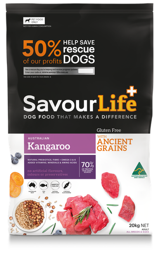 SAVOURLIFE Ancient Grain Kangaroo Recipe Adult Dry Dog Food 20kg