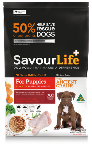 SAVOURLIFE Ancient Grain and Chicken Recipe Puppy Dry Dog Food 20kg