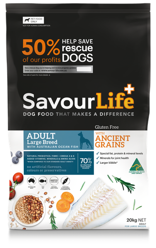 SAVOURLIFE Ancient Grain and Ocean Fish Recipe Adult Large Breed Dry Dog Food 20kg