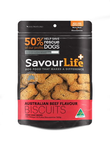 SAVOURLIFE Australian Beef Flavour Biscuits Dog Treats 500g