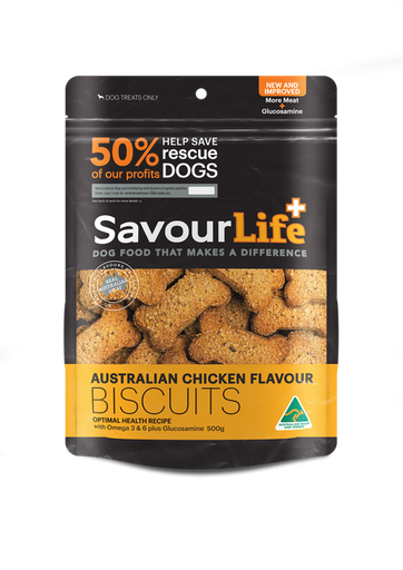 SAVOURLIFE Australian Chicken Flavour Biscuits Dog Treats 500g