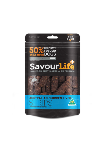 SAVOURLIFE Australian Liver Strips (made with Chicken Liver) Dog Treat 165g