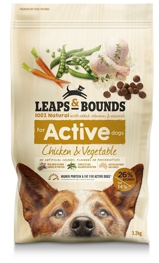 LEAPS AND BOUNDS Chicken &amp; Vegetable Active Dogs Adult Dry Dog Food 15kg