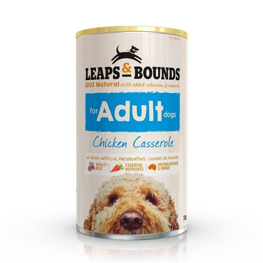 LEAPS AND BOUNDS Chicken and Casserole Case of 12 Adult Wet Canned Dog Food 700g
