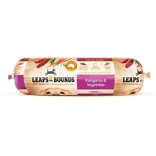 LEAPS AND BOUNDS Kangaroo &amp; Vegetable Roll Adult Dog Food 2kg