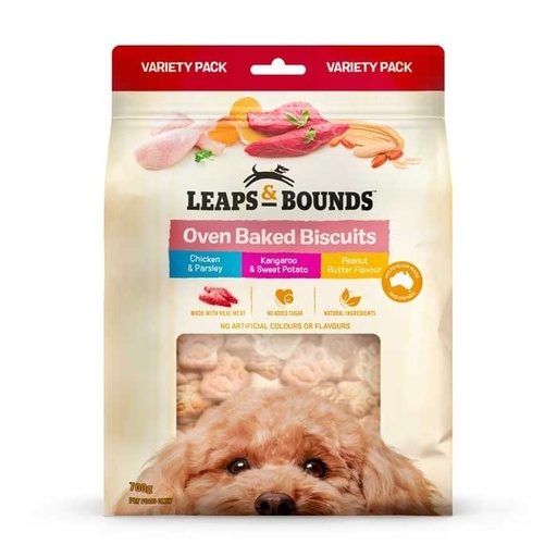 LEAPS AND BOUNDS Oven Baked Biscuits Variety Pack Dog Treat 700g