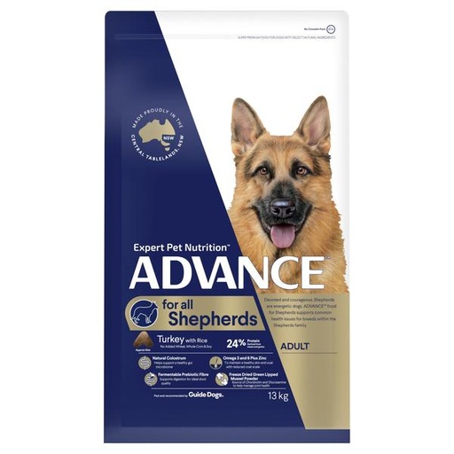 ADVANCE SHEPHERDS ADULT LARGE BREED TURKEY WITH RICE DRY DOG FOOD 13KG