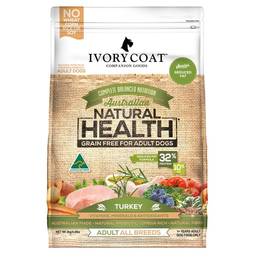 IVORY COAT Turkey Reduced Fat Senior Adult Dry Dog Food 2kg