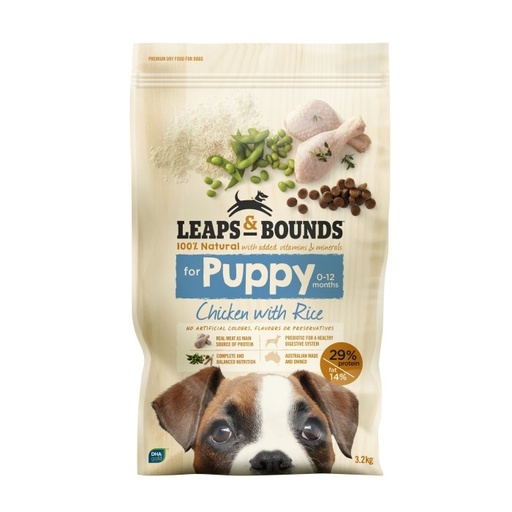 LEAPS AND BOUNDS Chicken &amp; Rice Puppy Dry Dog Food 15kg