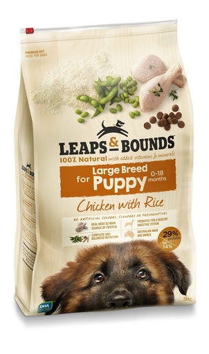 LEAPS AND BOUNDS Chicken &amp; Rice Large Breed Puppy Dry Dog Food 15kg