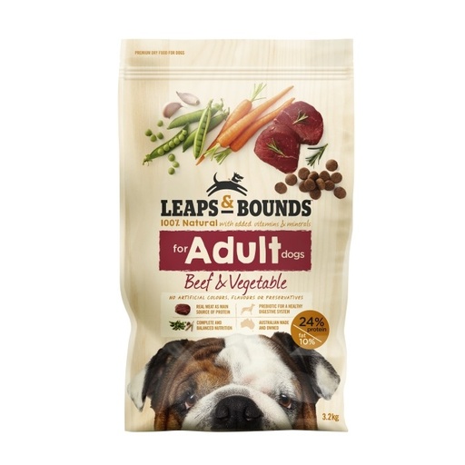 LEAPS AND BOUNDS Beef &amp; Vegetable Adult Dry Dog Food 15kg