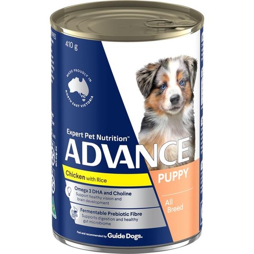 ADVANCE PUPPY ALL BREED CHICKEN AND RICE CASE OF 12 WET DOG FOOD 410G