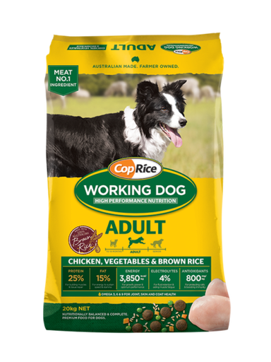 COPRICE Working Dog Chicken, Vegetables &amp; Brown Rice Recipe Adult Dry Dog Food 20kg