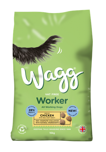 WAGG WORKER DOG WITH CHICKEN, VEG AND YUCCA EXTRACT DRY DOG FOOD 16KG