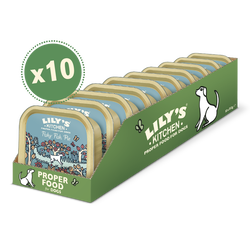 LILY'S KITCHEN Fishy Fish Pie with Peas Case of 10 Grain-Free Wet Dog Food Tray 150g