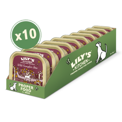 LILY'S KITCHEN Wild Campfire Stew with Venison, Pheasant and Salmon Case of 10 Grain-Free Wet Dog Food Tray 150g