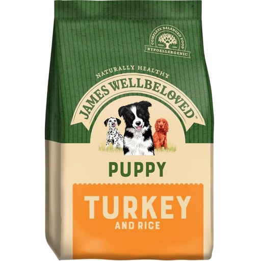 JAMES WELLBELOVED PUPPY TURKEY &amp; RICE DRY DOG FOOD 15kg