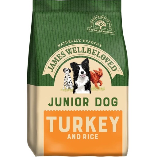 JAMES WELLBELOVED JUNIOR TURKEY &amp; RICE DRY DOG FOOD 8kg