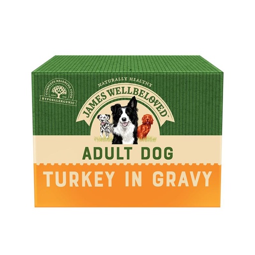 JAMES WELLBELOVED ADULT TURKEY IN GRAVY POUCH OF 40 WET DOG FOOD 6kg