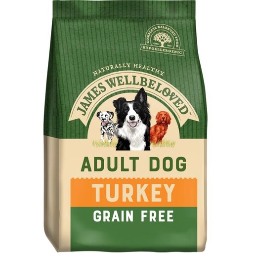 JAMES WELLBELOVED GRAIN FREE ADULT TURKEY &amp; VEG DRY DOG FOOD 4.5kg