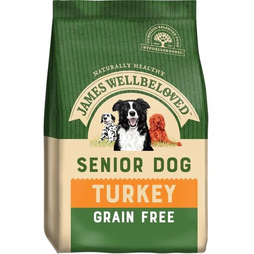 JAMES WELLBELOVED GRAIN FREE SENIOR TURKEY &amp; VEG DRY DOG FOOD 4.5kg