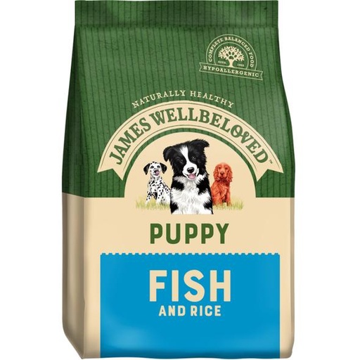 JAMES WELLBELOVED PUPPY FISH &amp; RICE DRY DOG FOOD 8kg