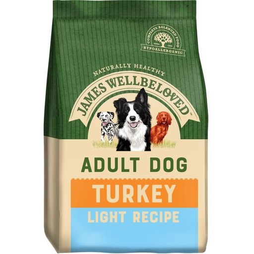 JAMES WELLBELOVED LIGHT ADULT TURKEY &amp; RICE DRY DOG FOOD 12.5KG