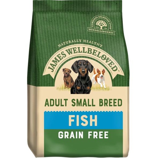 JAMES WELLBELOVED GRAIN FREE ADULT SMALL BREED FISH &amp; VEG DRY DOG FOOD 4.5KG