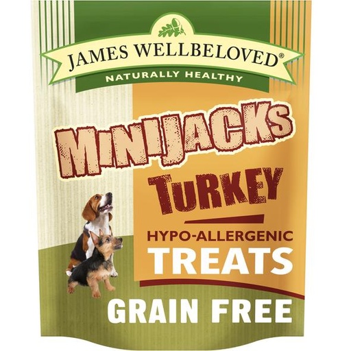 JAMES WELLBELOVED MINIJACKS TURKEY &amp; VEGETABLES PACK OF 10 DOG TREATS 90g