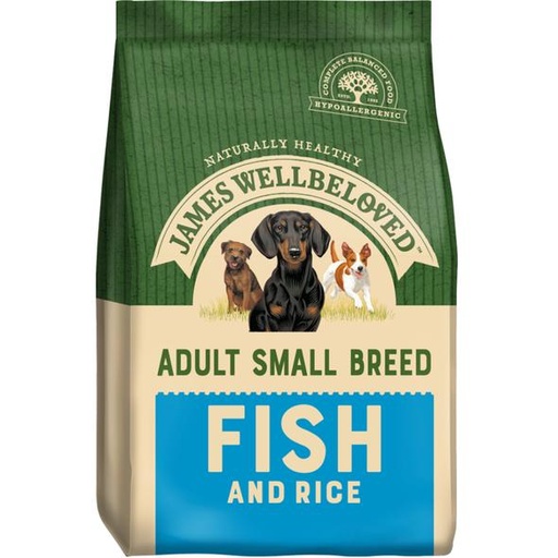 JAMES WELLBELOVED ADULT SMALL BREED FISH &amp; RICE DRY DOG FOOD 4.5kg