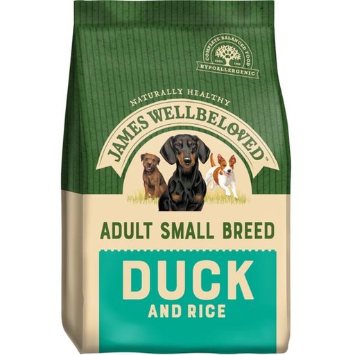 JAMES WELLBELOVED ADULT SMALL BREED DUCK &amp; RICE DRY DOG FOOD 4.5kg
