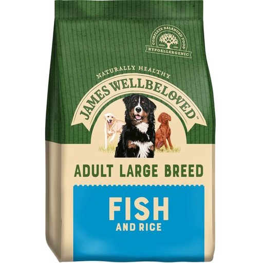 JAMES WELLBELOVED ADULT LARGE BREED FISH &amp; RICE DRY DOG FOOD 15kg