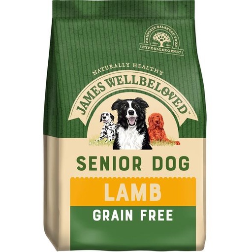 JAMES WELLBELOVED GRAIN FREE SENIOR LAMB &amp; VEG DRY DOG FOOD 10kg