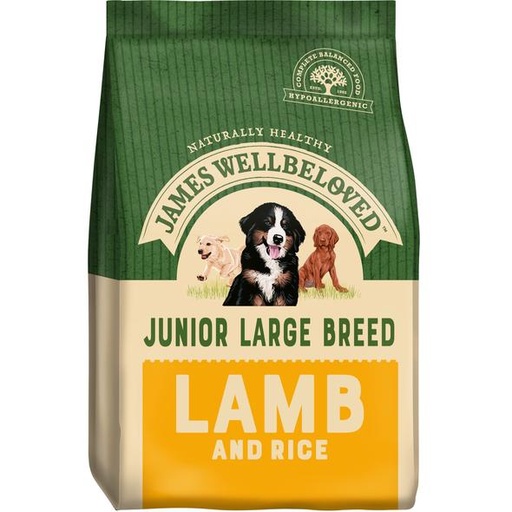 JAMES WELLBELOVED JUNIOR LARGE BREED LAMB &amp; RICE DRY DOG FOOD 15kg