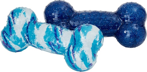 Frisco Retro Denim and Swirl Bone TPR Squeaky 2 Count Dog Toy